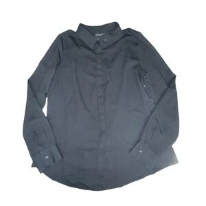 Halogen Women’s Black Long Sleeve Blouse Button-Down Shirt Size Medium